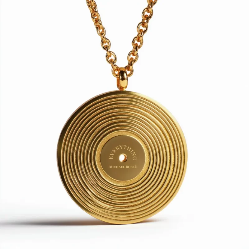 michael buble everything gold lyric pendant engraved with song name personalized music necklace romantic anniversary christmas gift songpendants