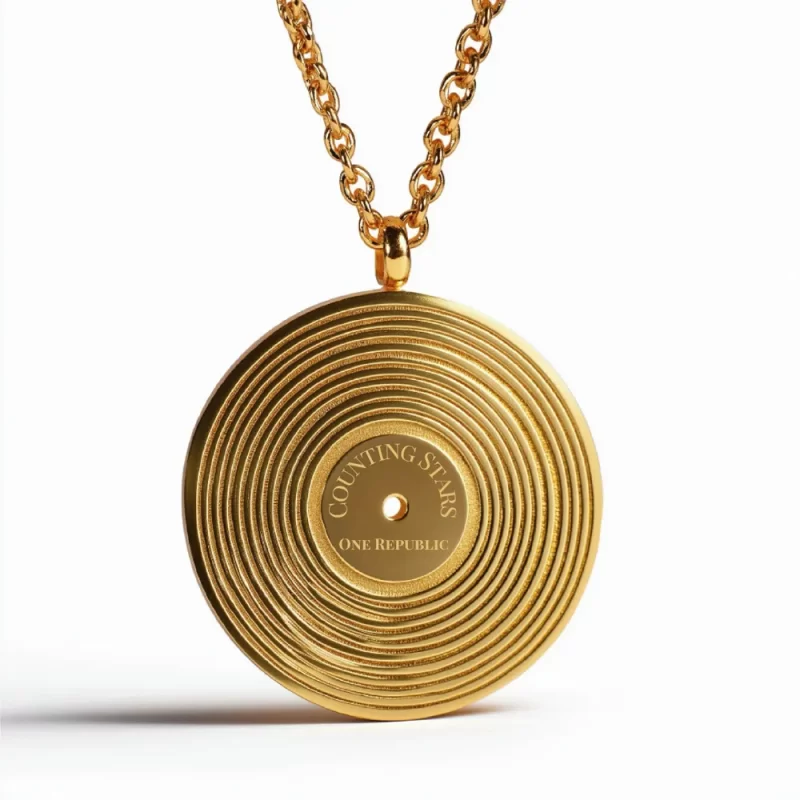 one republic counting stars gold lyric pendant engraved with song name personalized music necklace romantic anniversary christmas gift songpendants