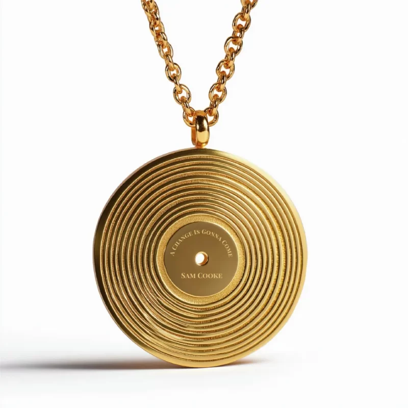 sam cooke a change is gonna come gold lyric pendant engraved with song name personalized music necklace romantic anniversary christmas gift songpendants
